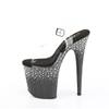 Pleaser - FLAMINGO808SPKL02 Sandaal met enkelband, Paaldans schoenen - Zwart/Transparant Product image
